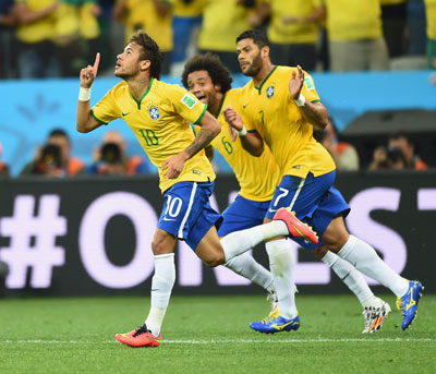 Бразилия-Хорватия 3-1 Неймар два гола.