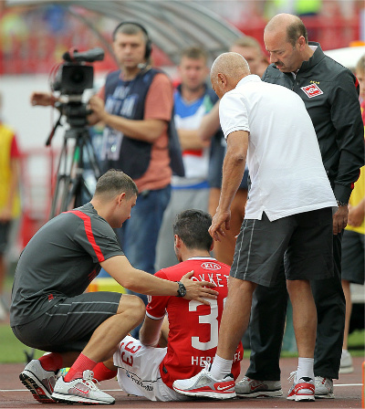 Спартак-Рубин 0:0 травма Боккетти, очень жаль, как минимум пол года пропустит!
