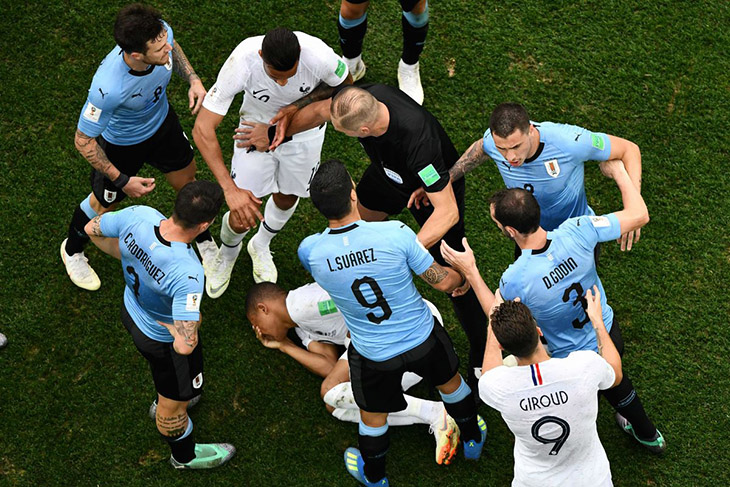 Чемпионат мира-2018 1/4 финала Уругвай – Франция – 0:2 Драка...