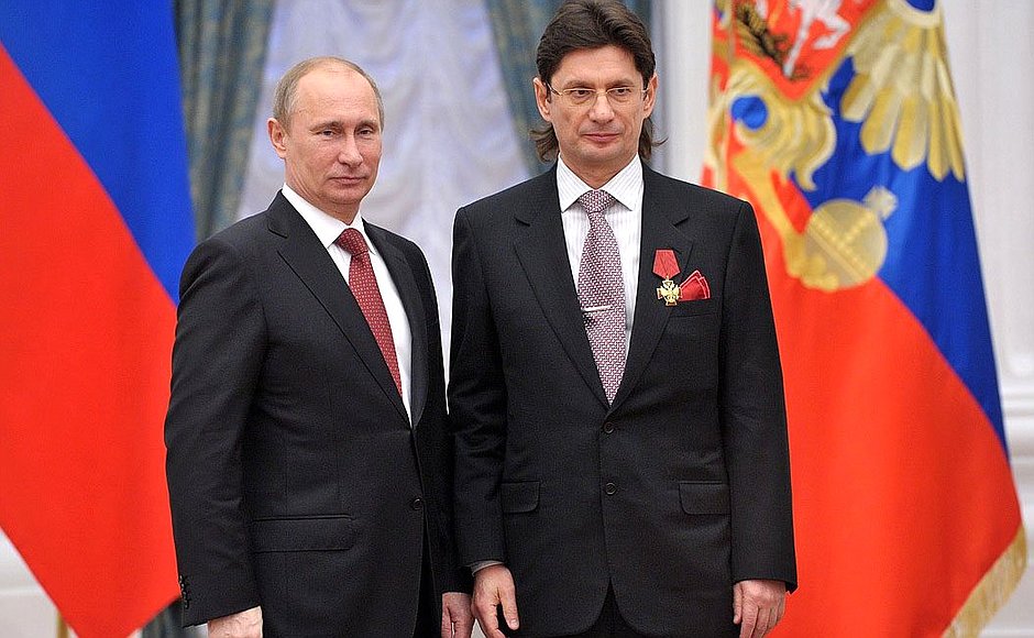Владимир Путин и Леонид Федун