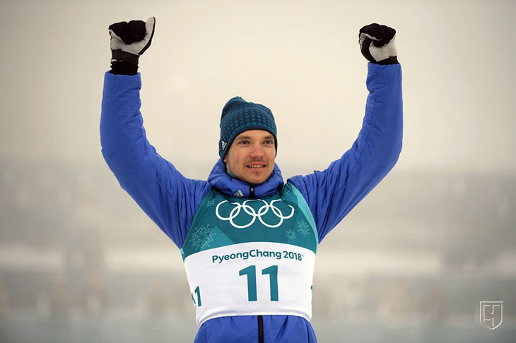 Андрей Ларьков, бронза на 50 км.