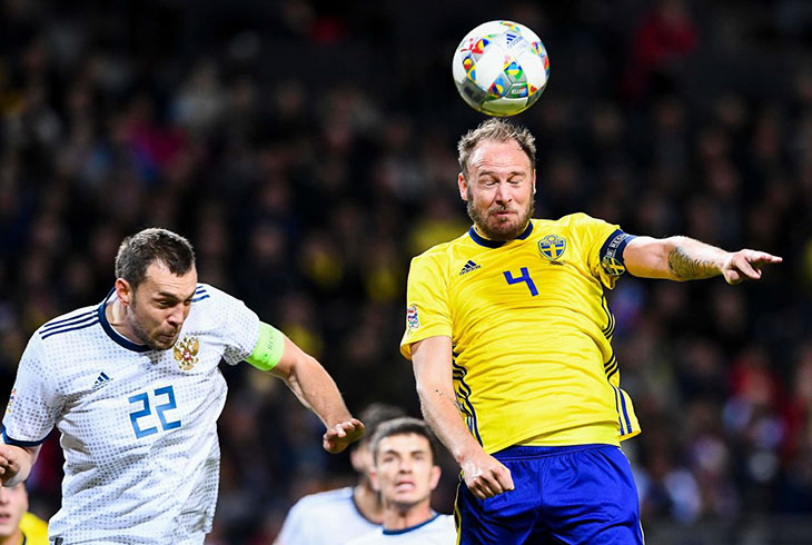 Лига наций Швеция - Россия - 2:0 Артем Дзюба и Андреас Гранквист