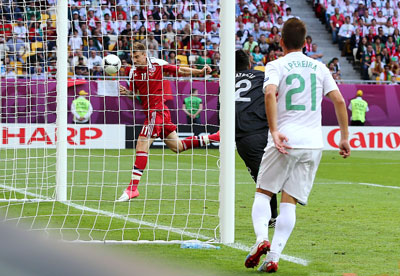 Дания-Португалия 2:3 Евро 2012, Первый ответный гол Дании БЕНДТНЕР.