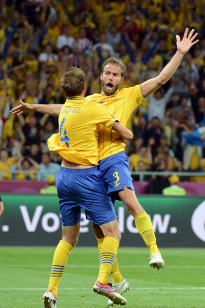 Евро 2012 Швеция-Англия 2:3. Автор дубля Мельберг.