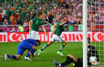 Ирландия-Хорватия 1:3 Евро 2012. Ответный гол Ирландии.