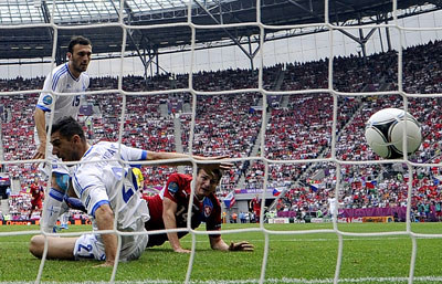 Греция-Чехия 1:2 Евро 2012. Второй быстрый гол Чехов.