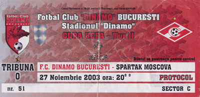 кубок УЕФА Динамо Бухарест - Спартак 3-1