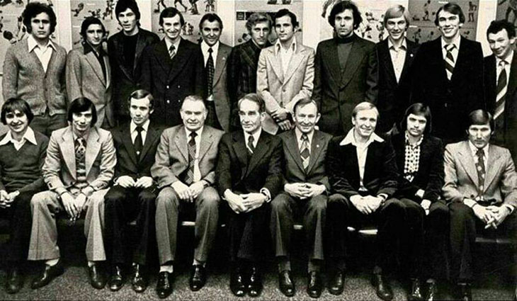 Спартак начала 1980-х. Романцев и Ярцев в нижнем ряду левее центра