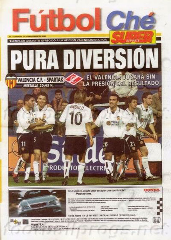Лига Чемпионов Валенсия - Спартак 2002 год.