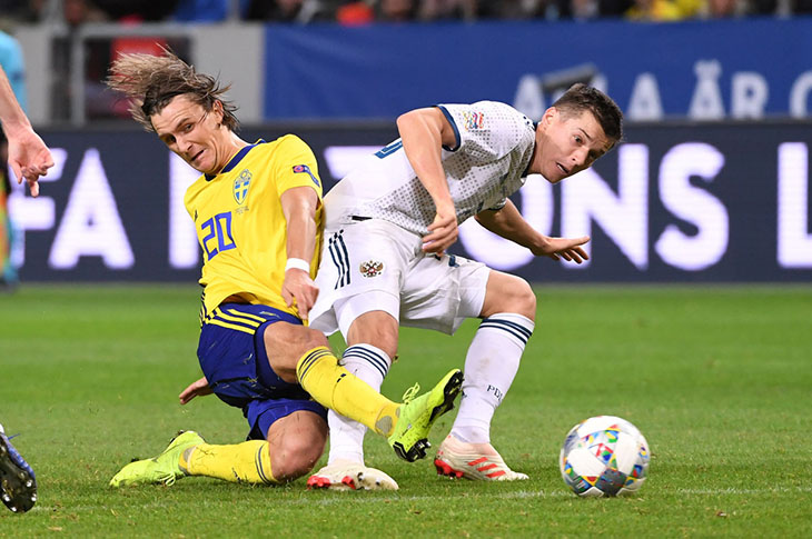 Лига наций Швеция - Россия - 2:0